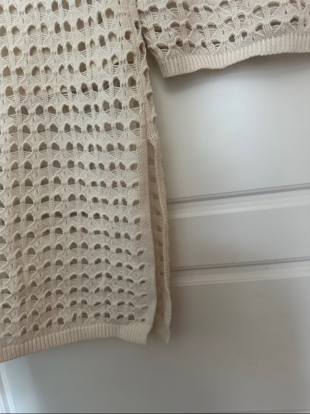 Freshman 1996 Cream Crochet Knit Midi Skirt and Crop Top Set SIZE SMALL - Picture 4 of 6